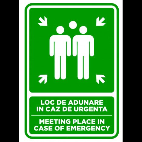 Semn loc de adunare in caz de urgenta meeting place in case of emergency